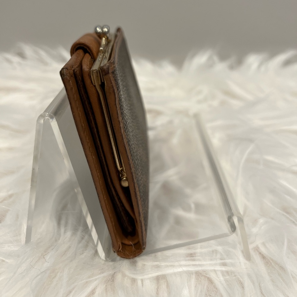 Celine Vintage Paris Kisslock Compact Leather & Canvas Wallet - Picture 3 of 9